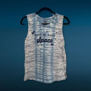 Made right Blue‎ White tie dye Space Tank XS